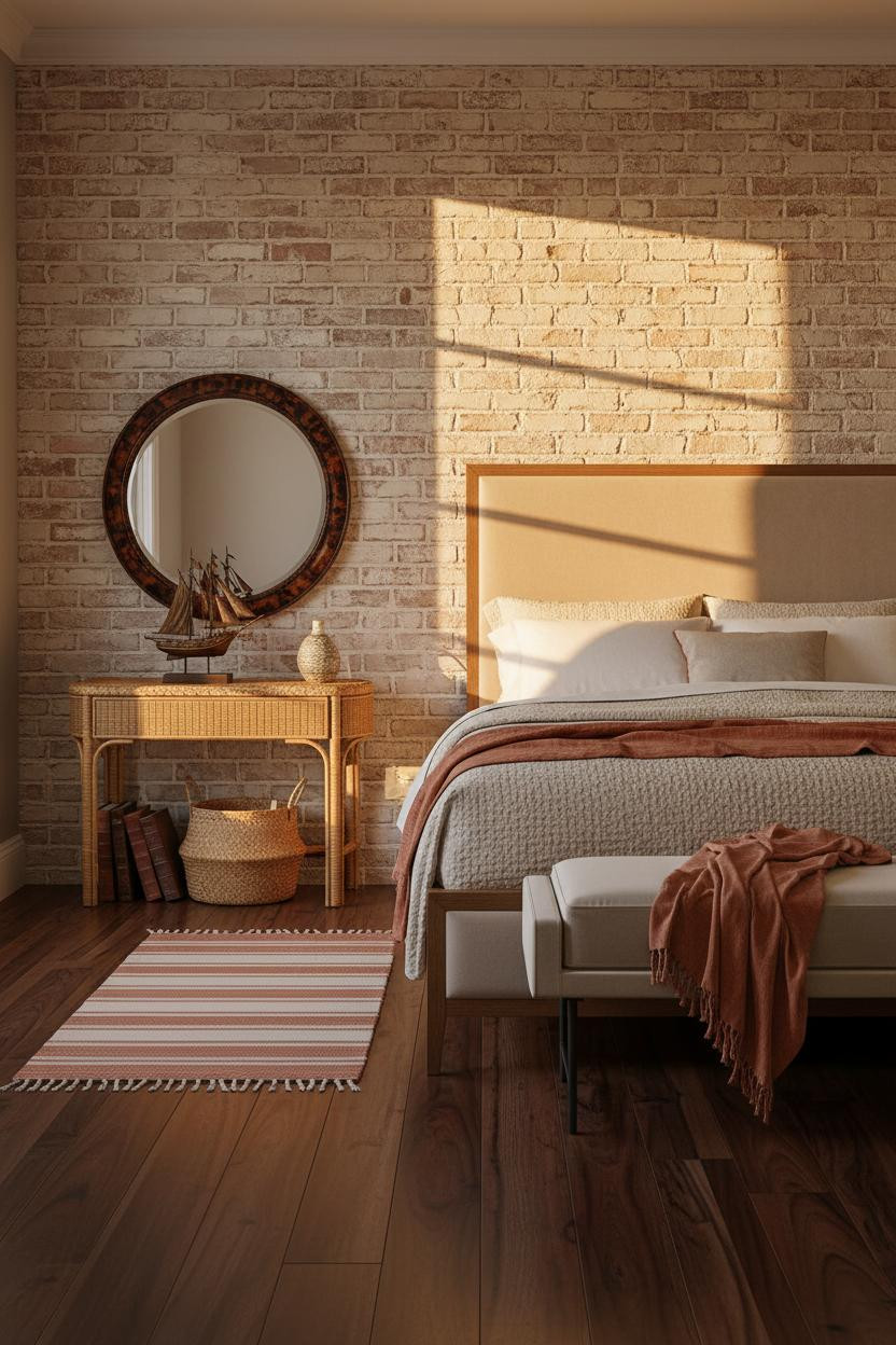 Palm Beach Bedroom Washed Brick Coastal