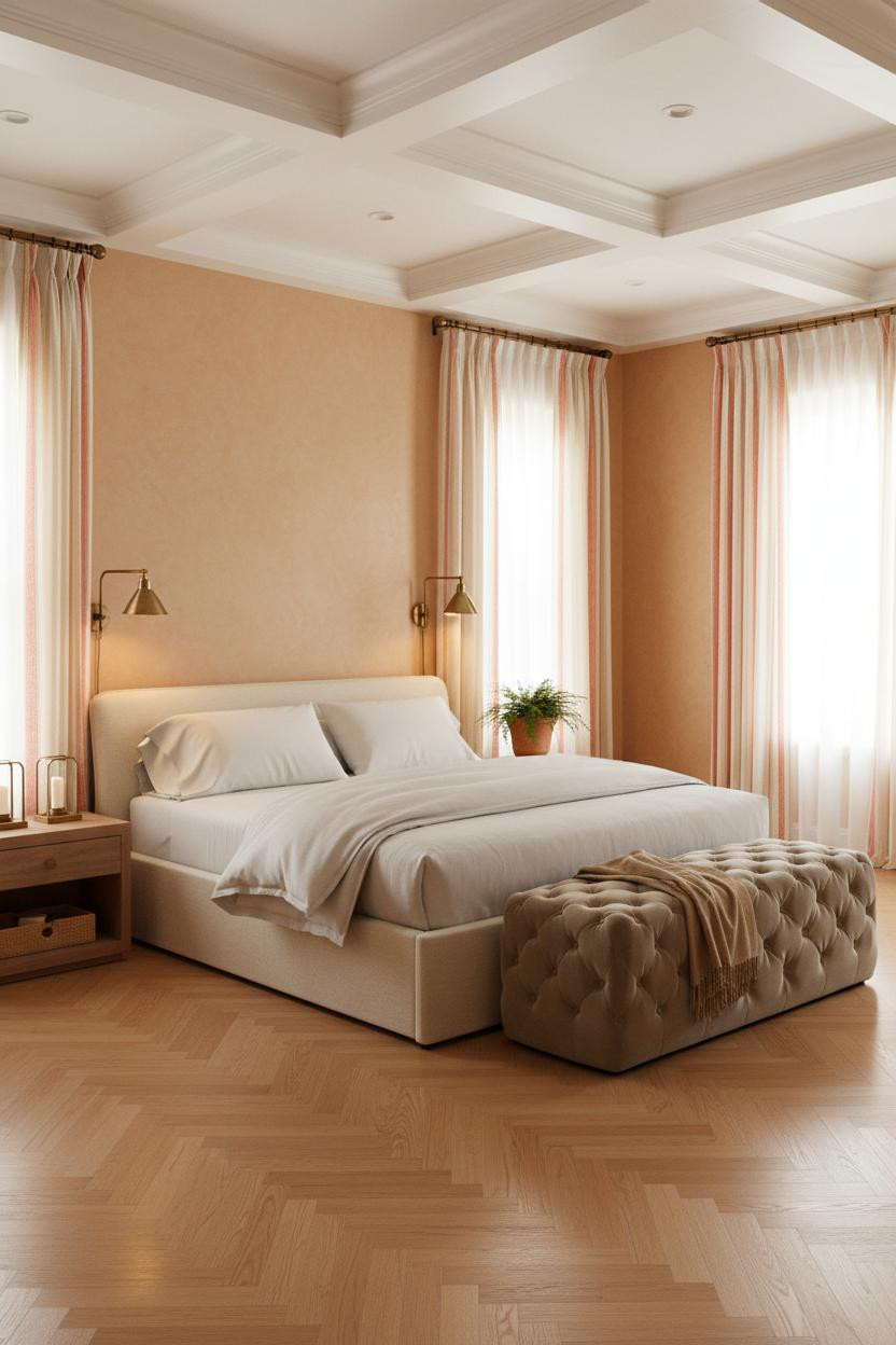 Palm Beach Bedroom Preppy Tropical Coffered Ceiling