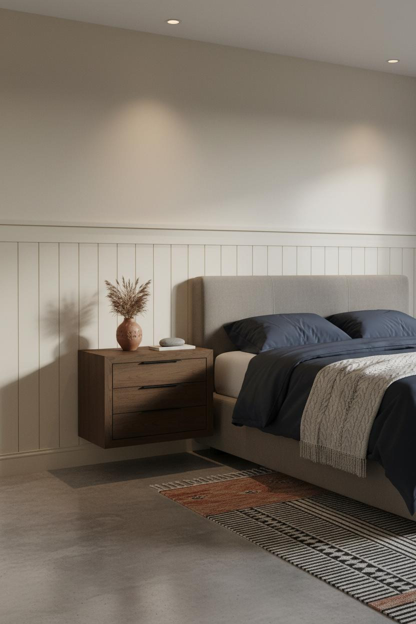 Modern Nightstand Floating Shelf Bedroom