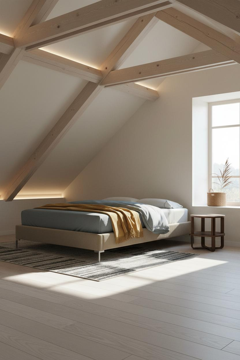 Mezzanine Bedroom Japandi Attic Dormer Light