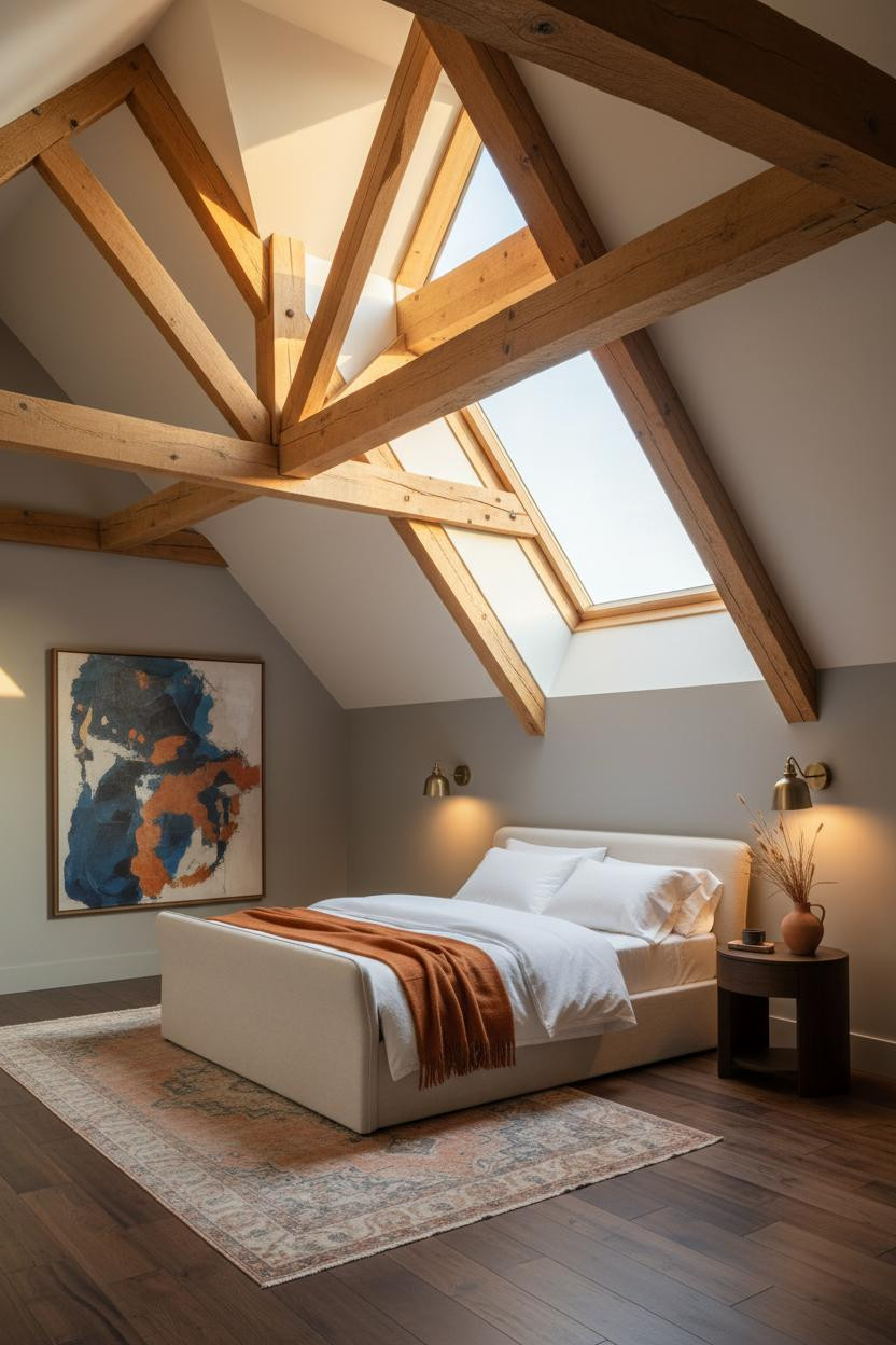 Mezzanine Bedroom Loft Timber Trusses