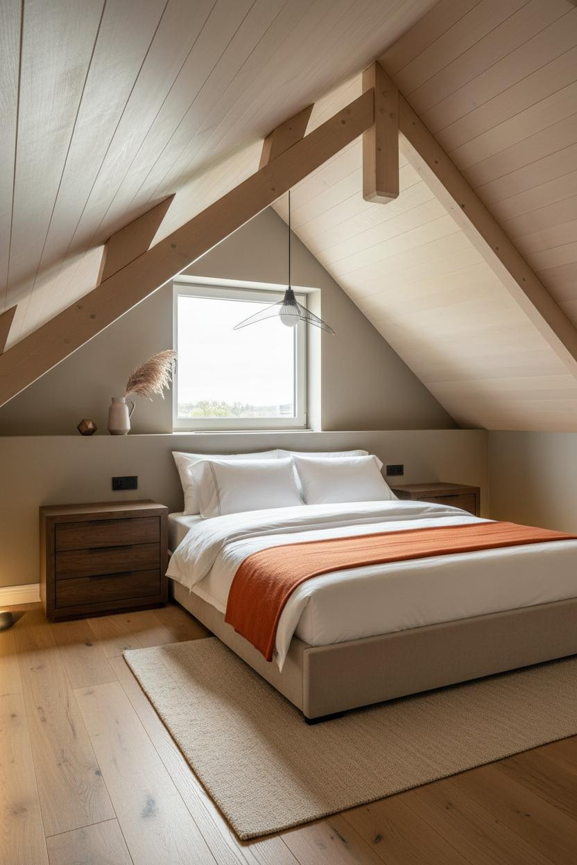 Mezzanine Bedroom Exposed Beams Loft