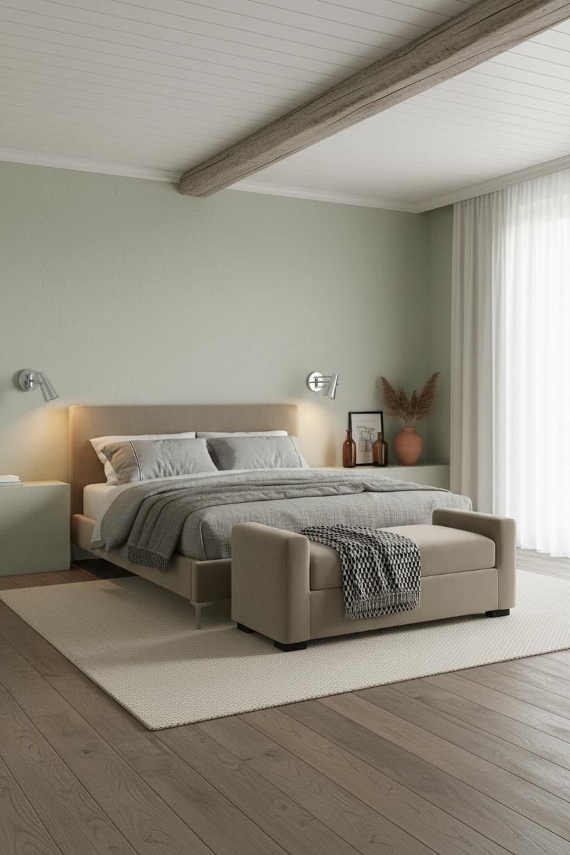 Beach House Bedroom Coastal Driftwood Sage