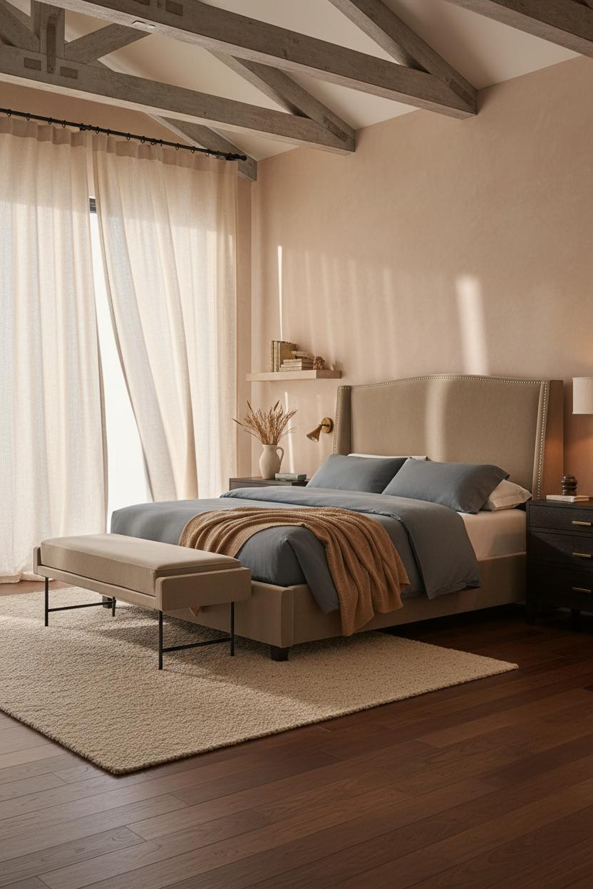 Beach House Bedroom Coastal Driftwood Trusses