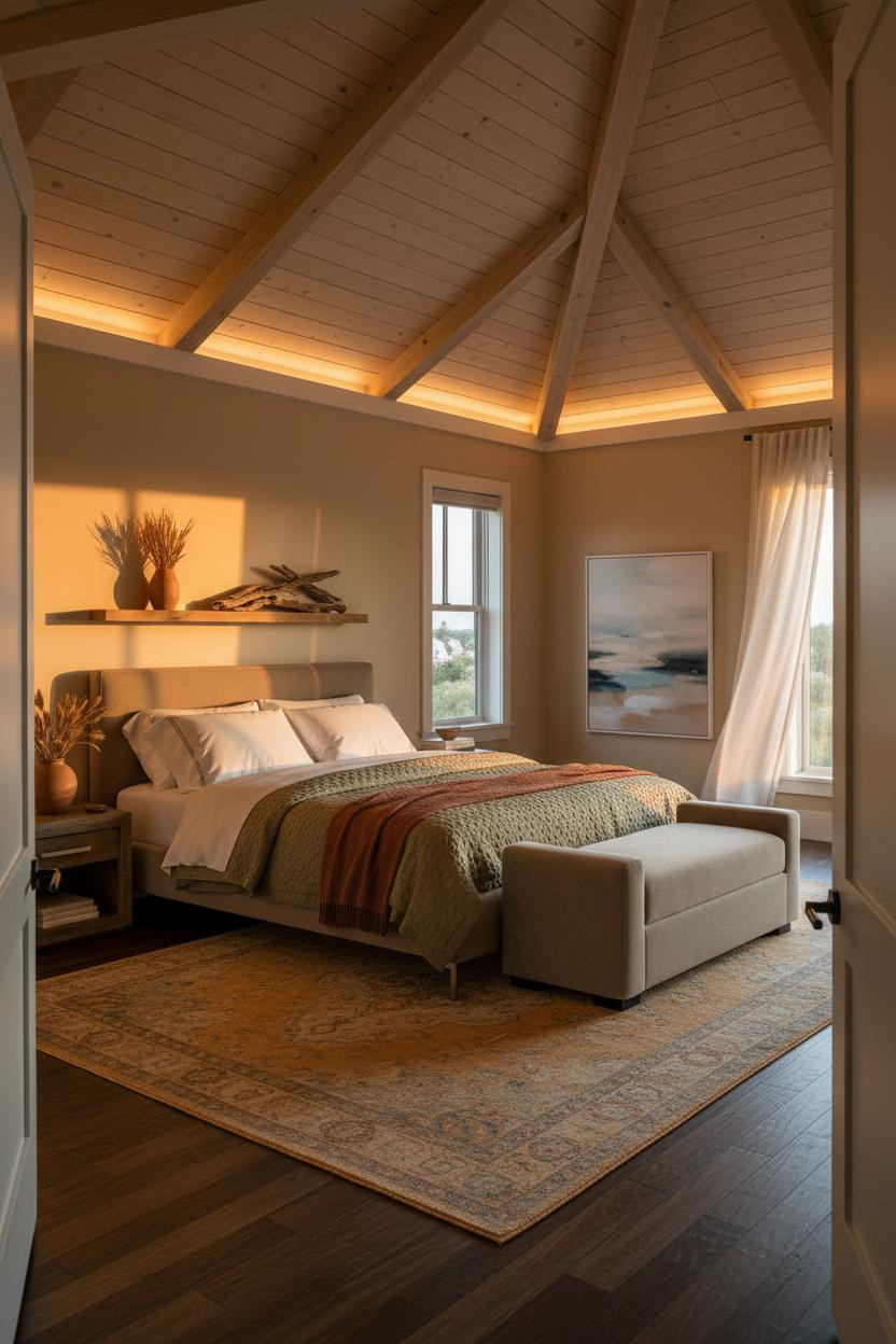 Beach House Bedroom Coastal Warm Light