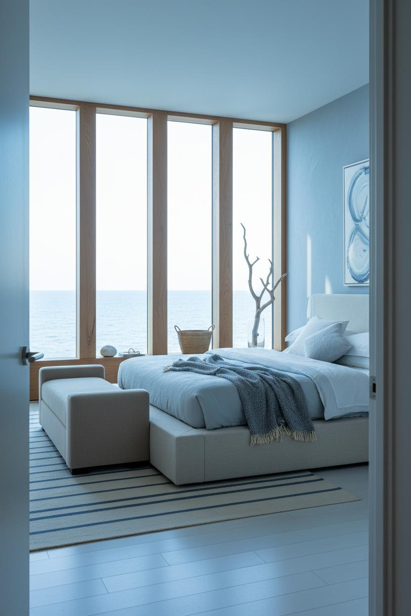 Beach House Bedroom Coastal Oak Windows