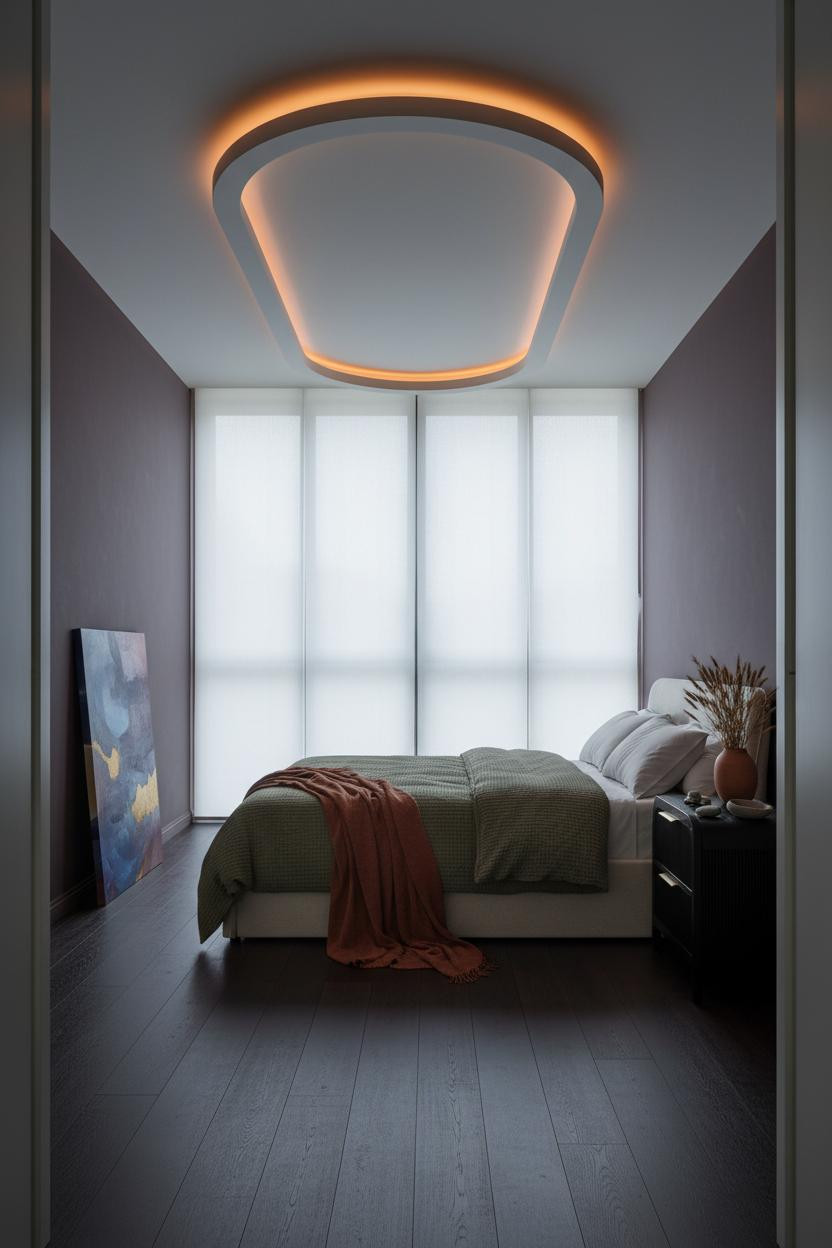 Luxury Bedroom Pop Ceiling Elliptical LED