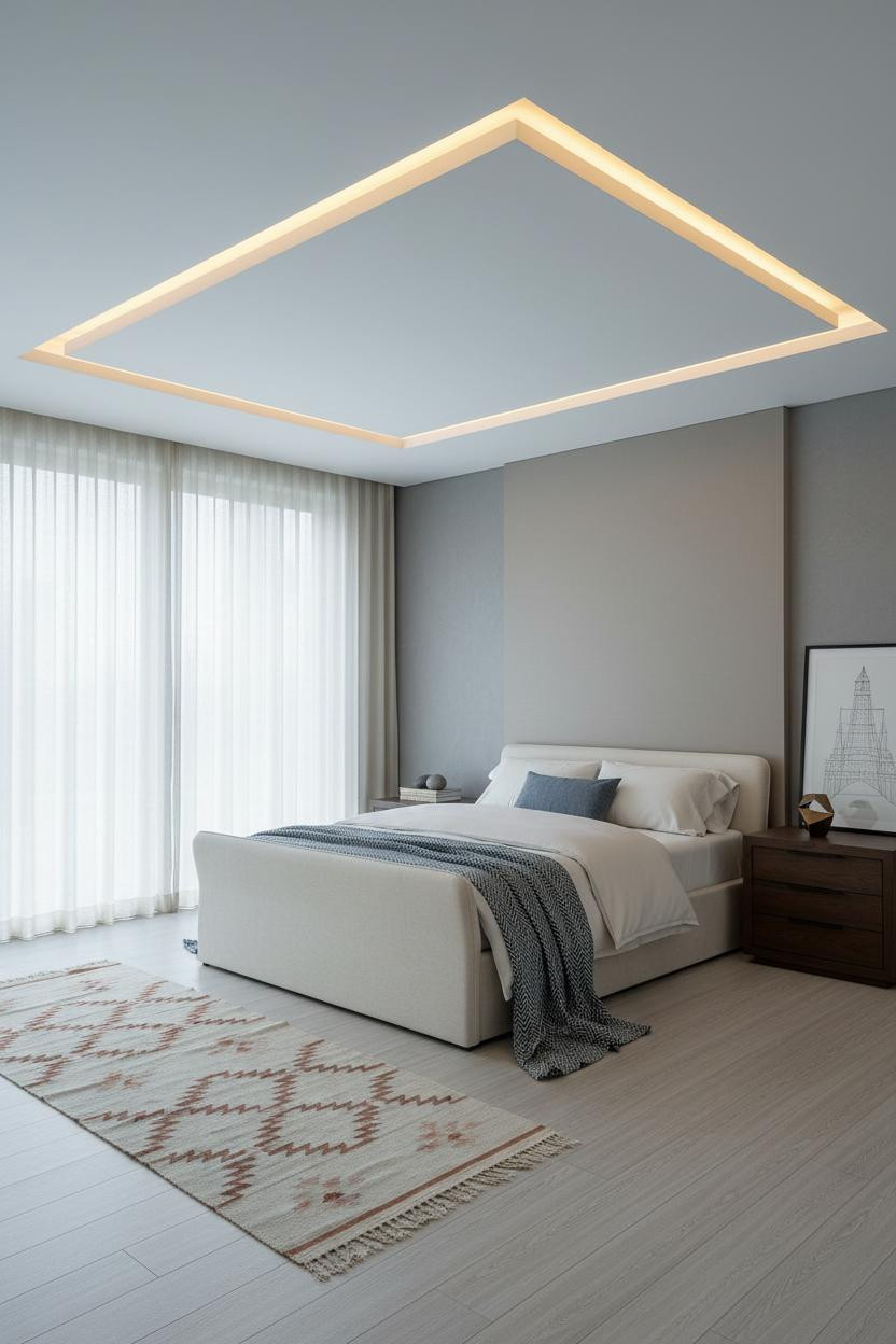 Luxury Bedroom Pop Ceiling LED Cove Design