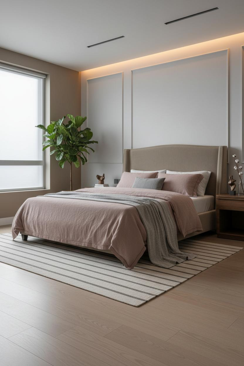 Modern Studio Apartment Board and Batten Bedroom