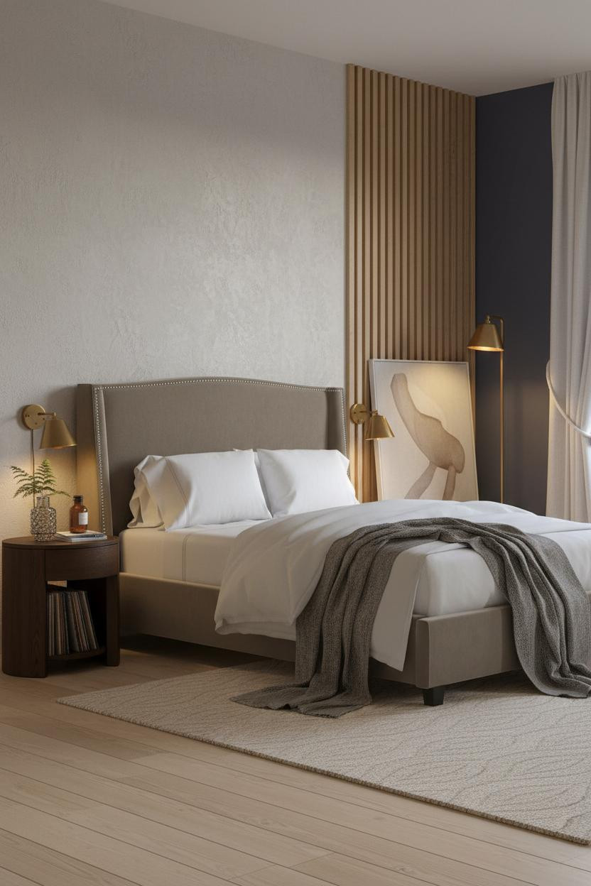 Modern Studio Apartment Japandi Warm Lighting