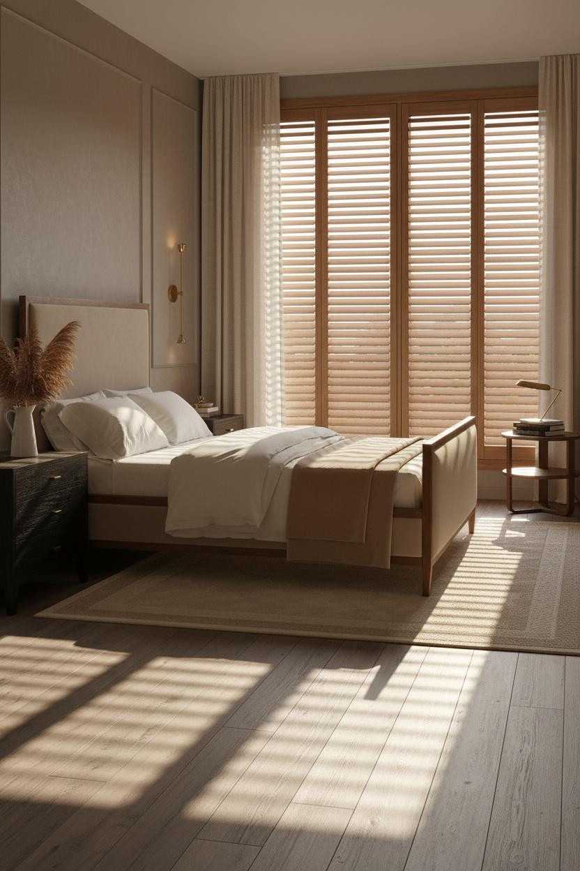 Transitional Bedroom Modern European Shutters