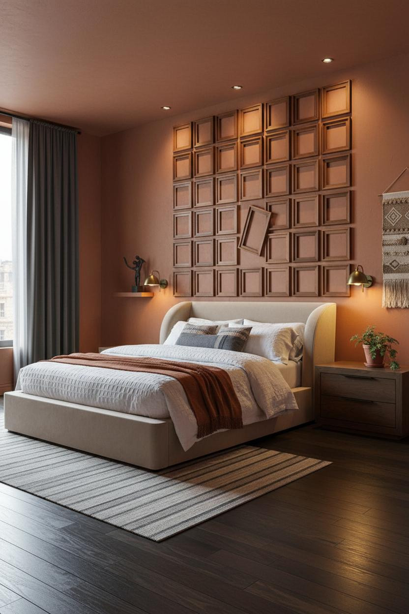 Transitional Bedroom Gallery Wall European