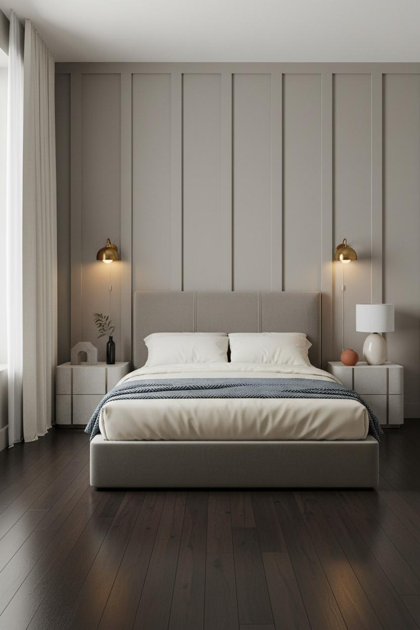 Minimalist Bedroom Board Batten Accent Wall