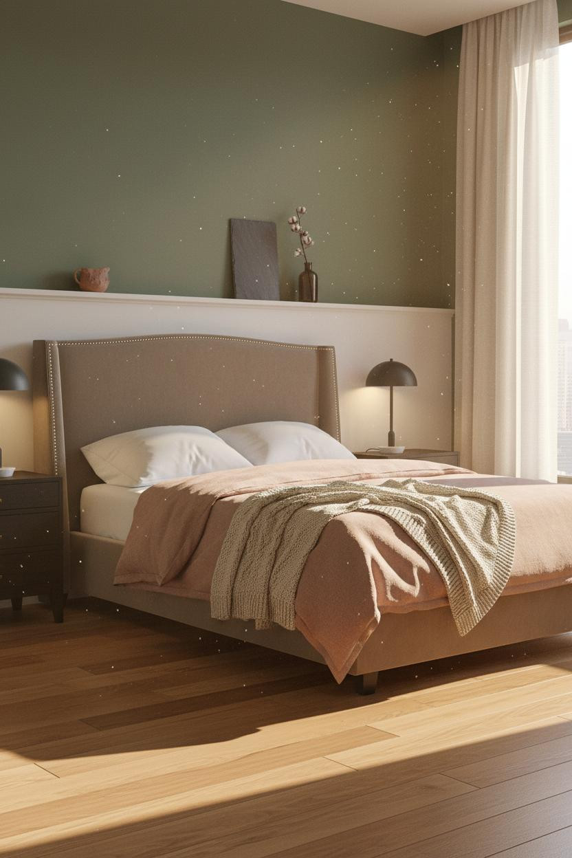 Minimalist Bedroom Wainscoting Natural Light