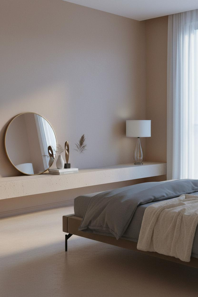 Minimalist Bedroom Japandi Floating Shelf