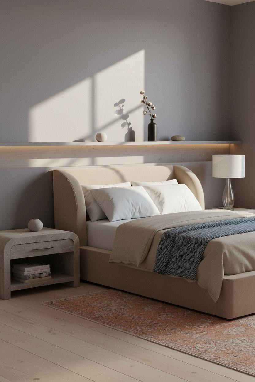 Minimalist Bedroom Nordic Shelf Morning Light