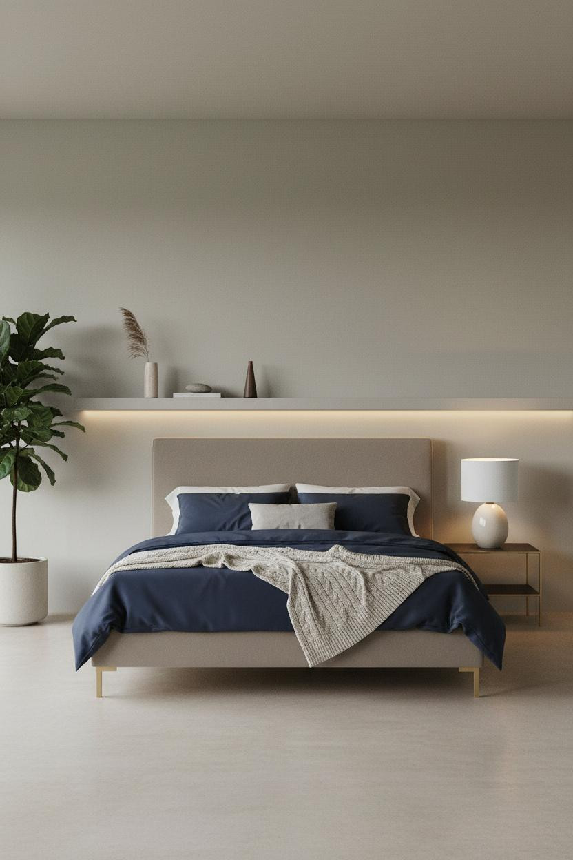 Minimalist Bedroom Floating Shelf Design