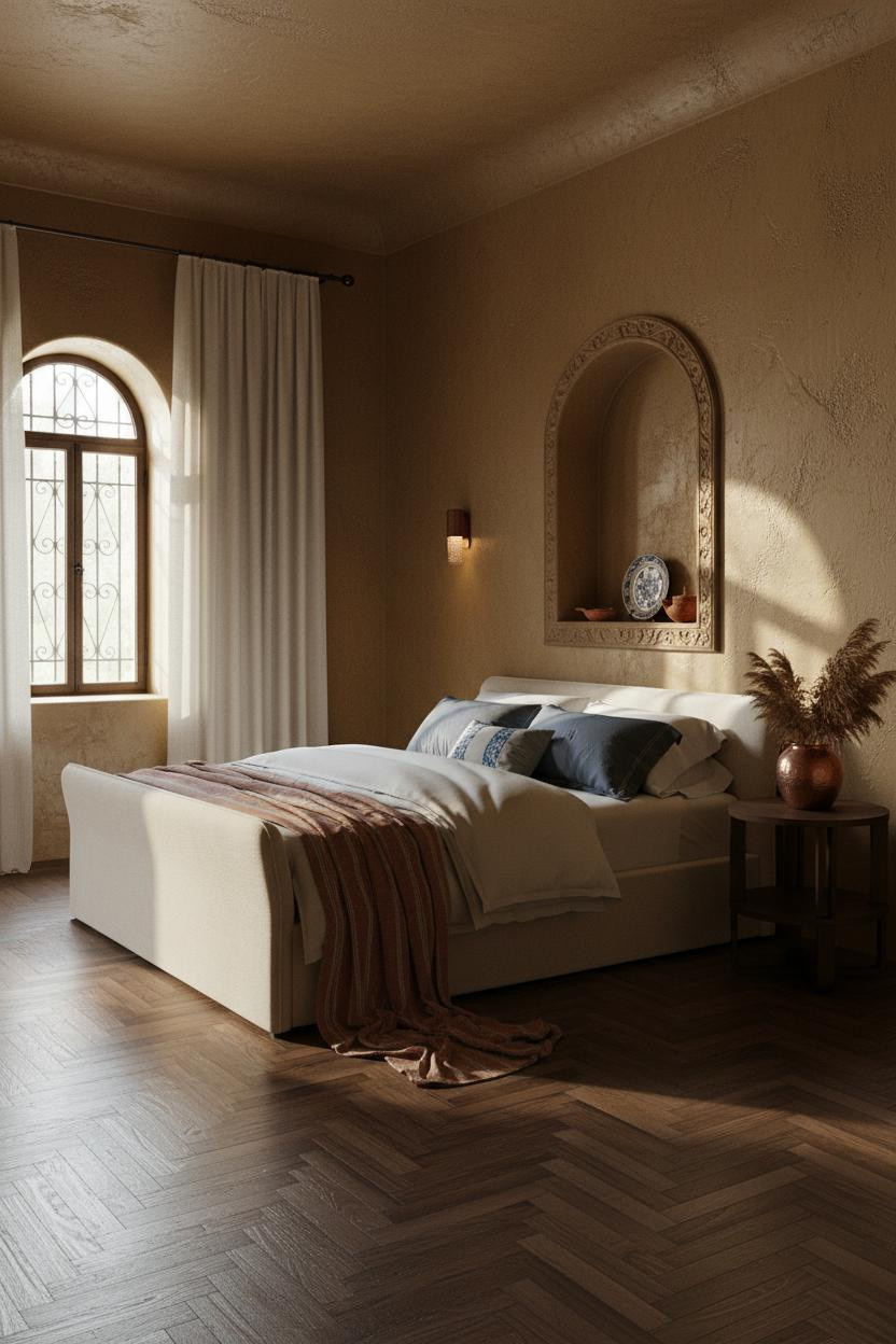 Hacienda Bedroom Spanish Colonial Adobe