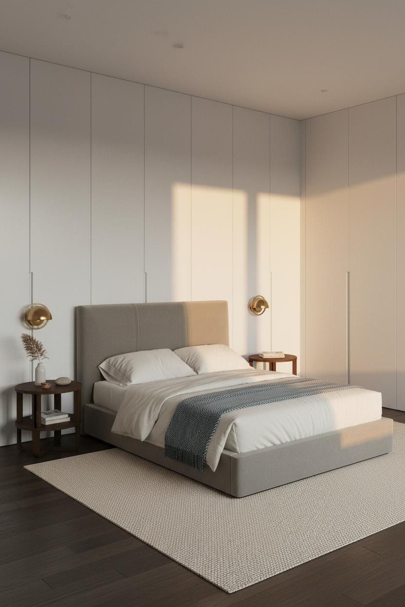 Minimalist Bedroom Design Wardrobe Light