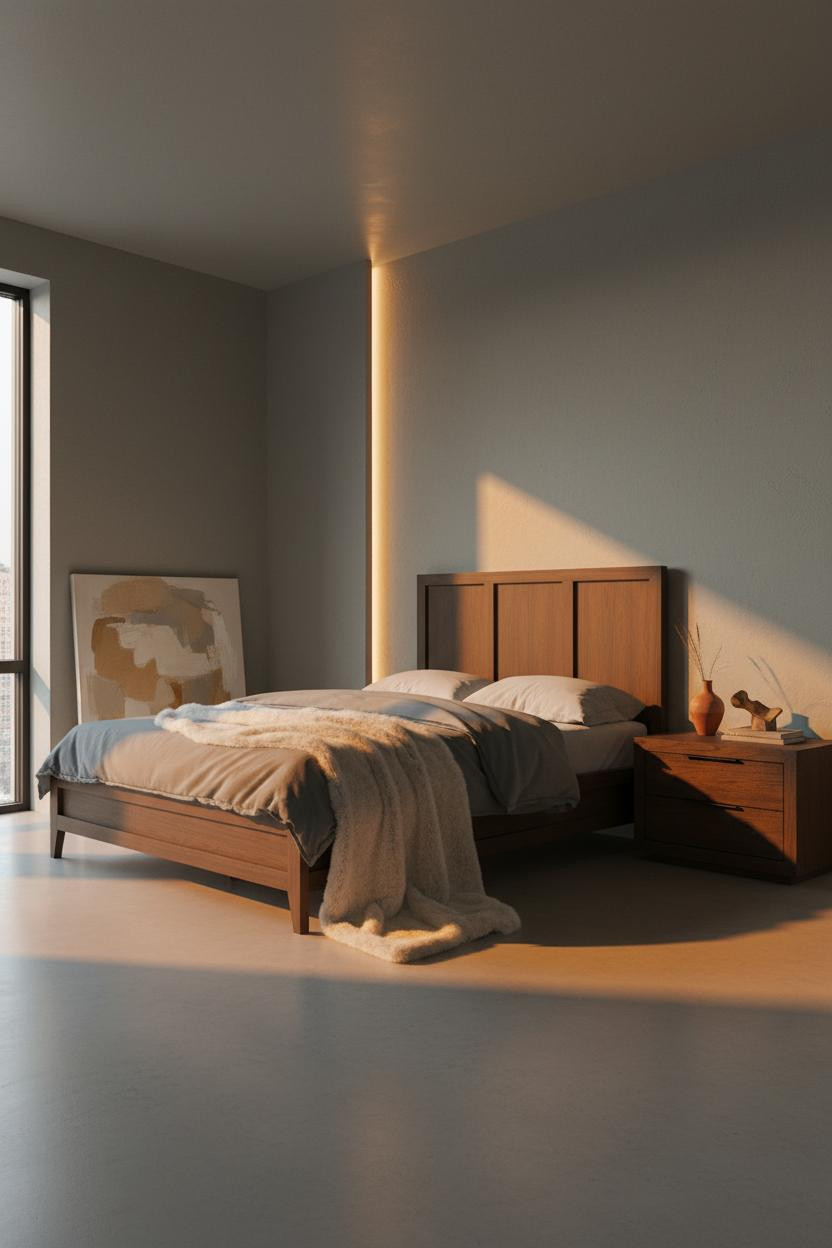 Minimalist Bedroom Design Sage Grey Modern