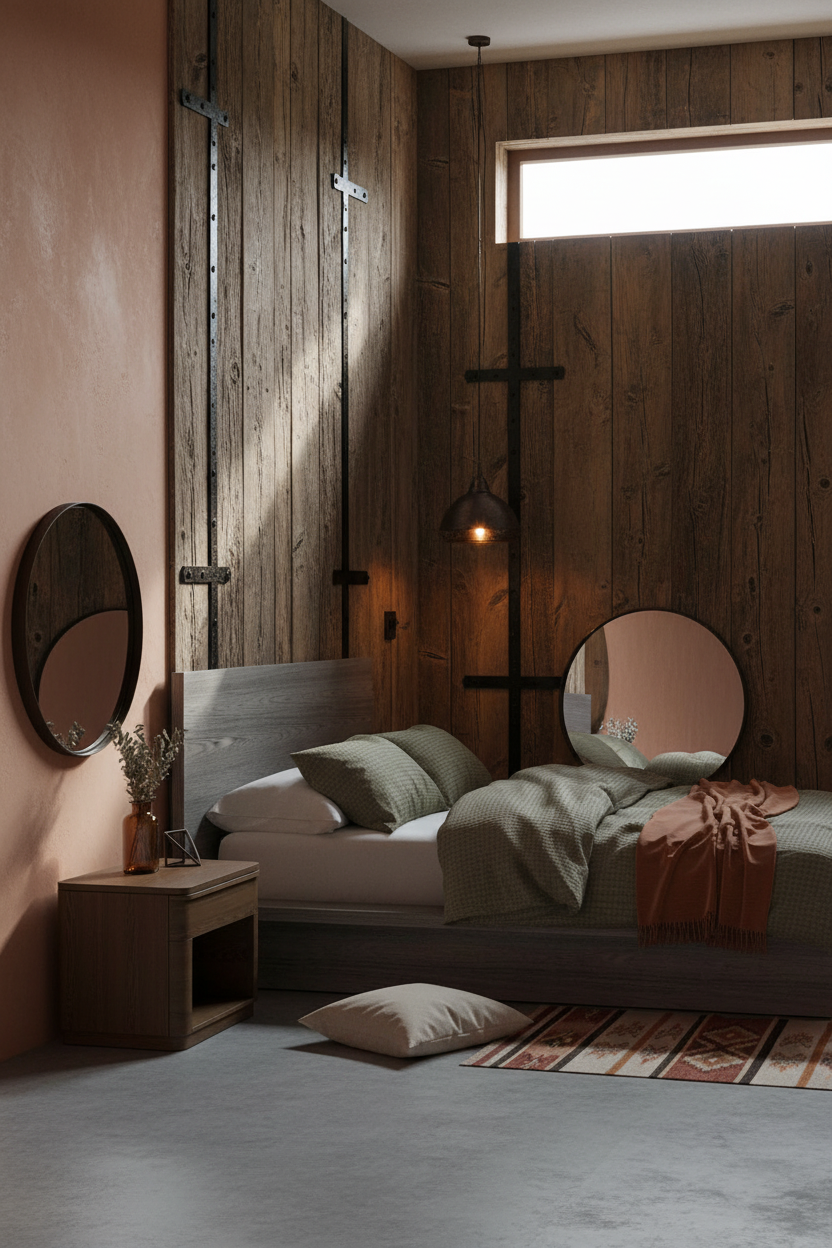 Moody Western Bedroom Timber Concrete