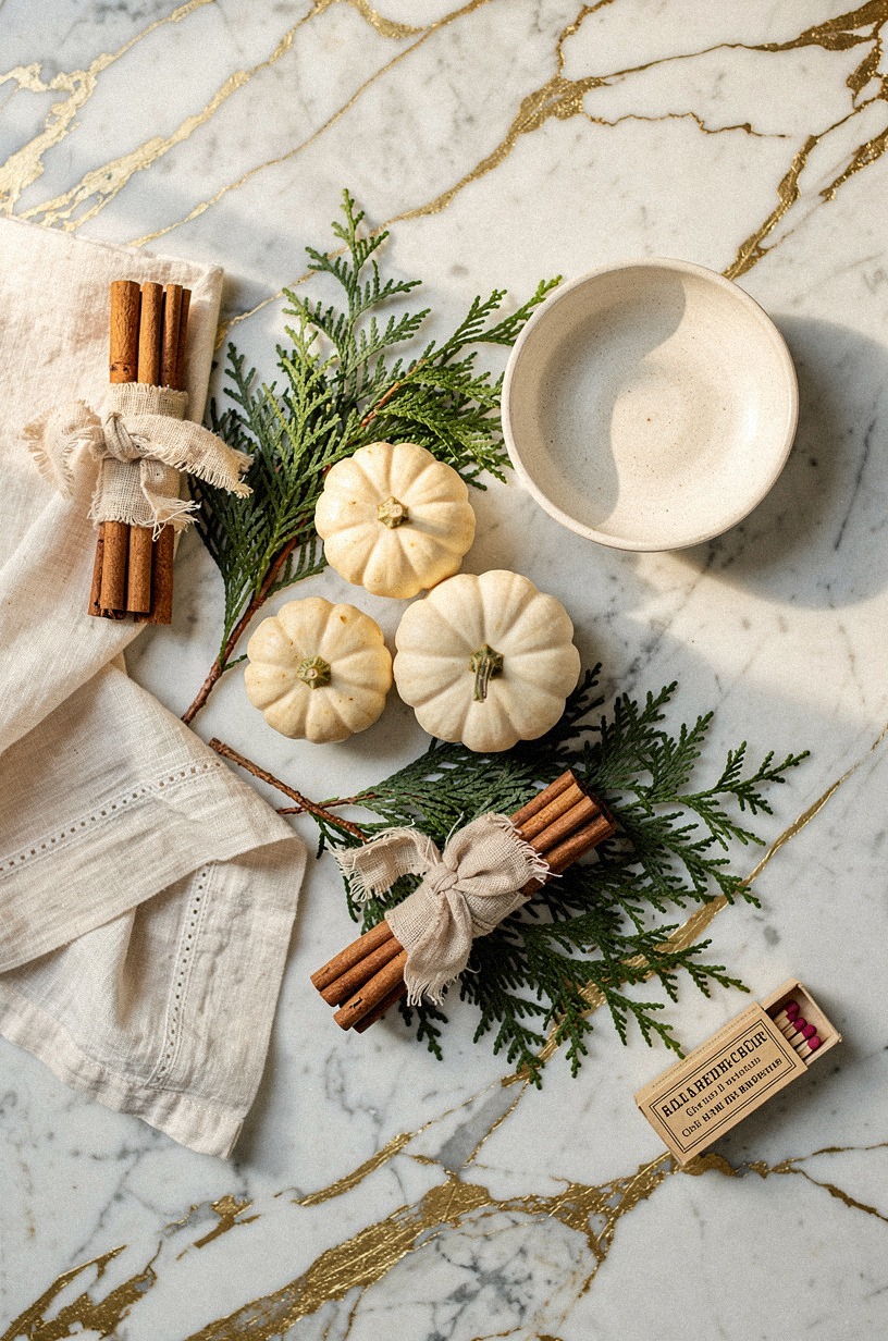 Bundle cinnamon sticks in linen ribbon (the scent move)