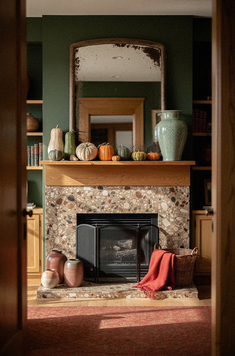Should you lean a mirror behind the gourds?