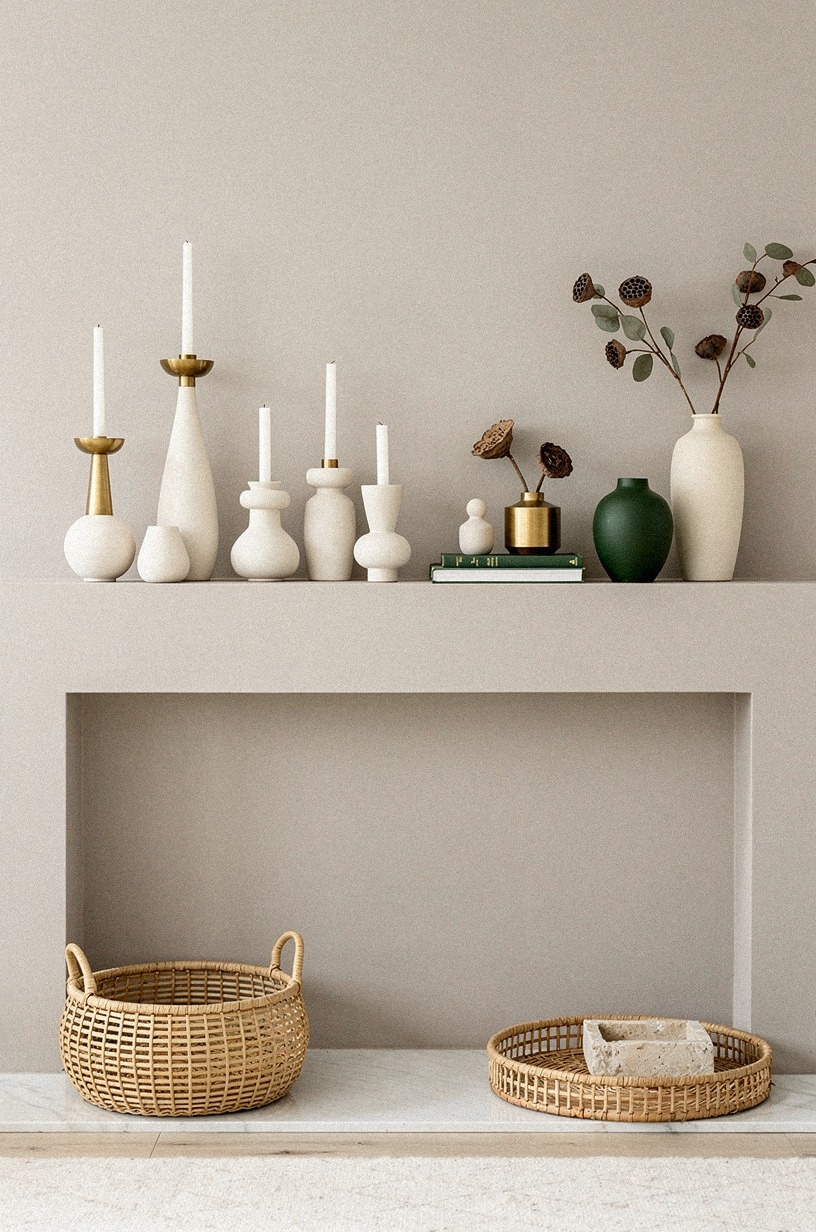 Build height with matte ceramic candleholders