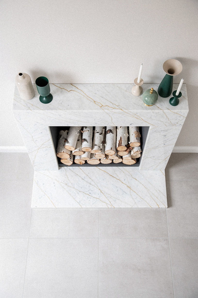 Filled the firebox with white birch logs