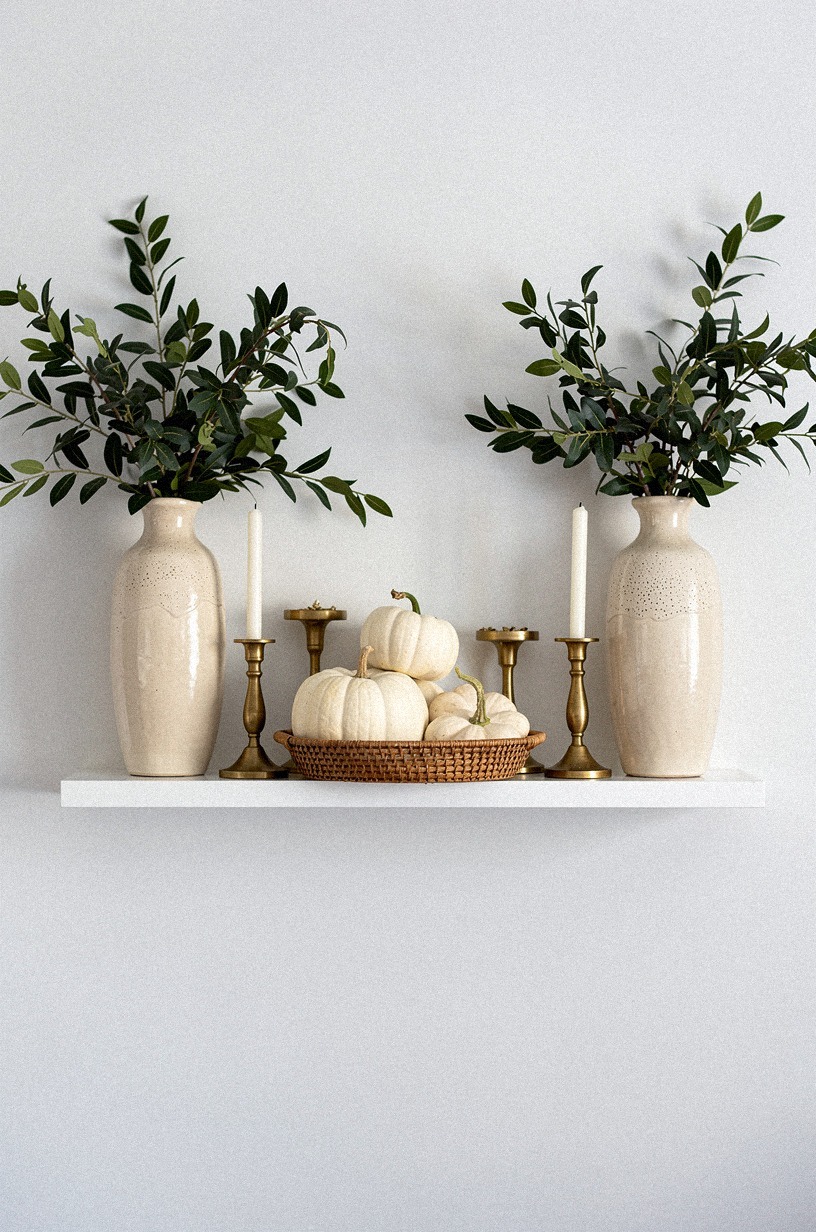 Build height with cream stoneware vases