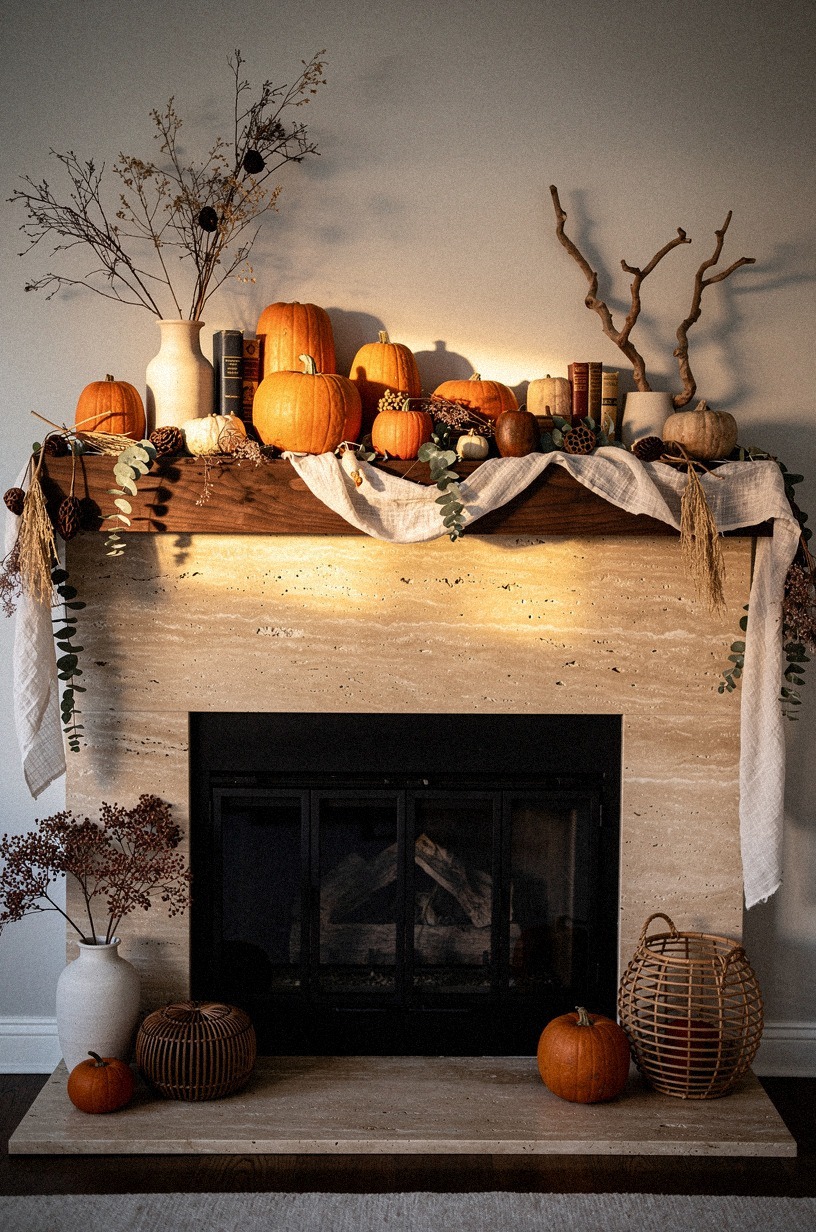 Added terracotta pumpkins in uneven clusters