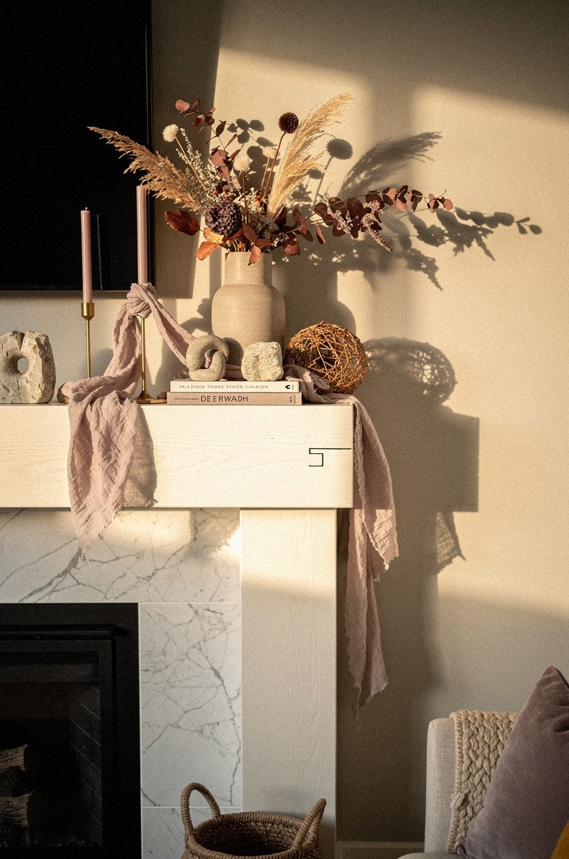 Wrapped gauze ribbon around the candlesticks