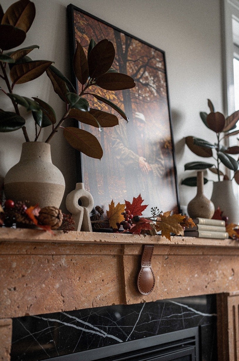 Lean moody autumn art behind the foliage