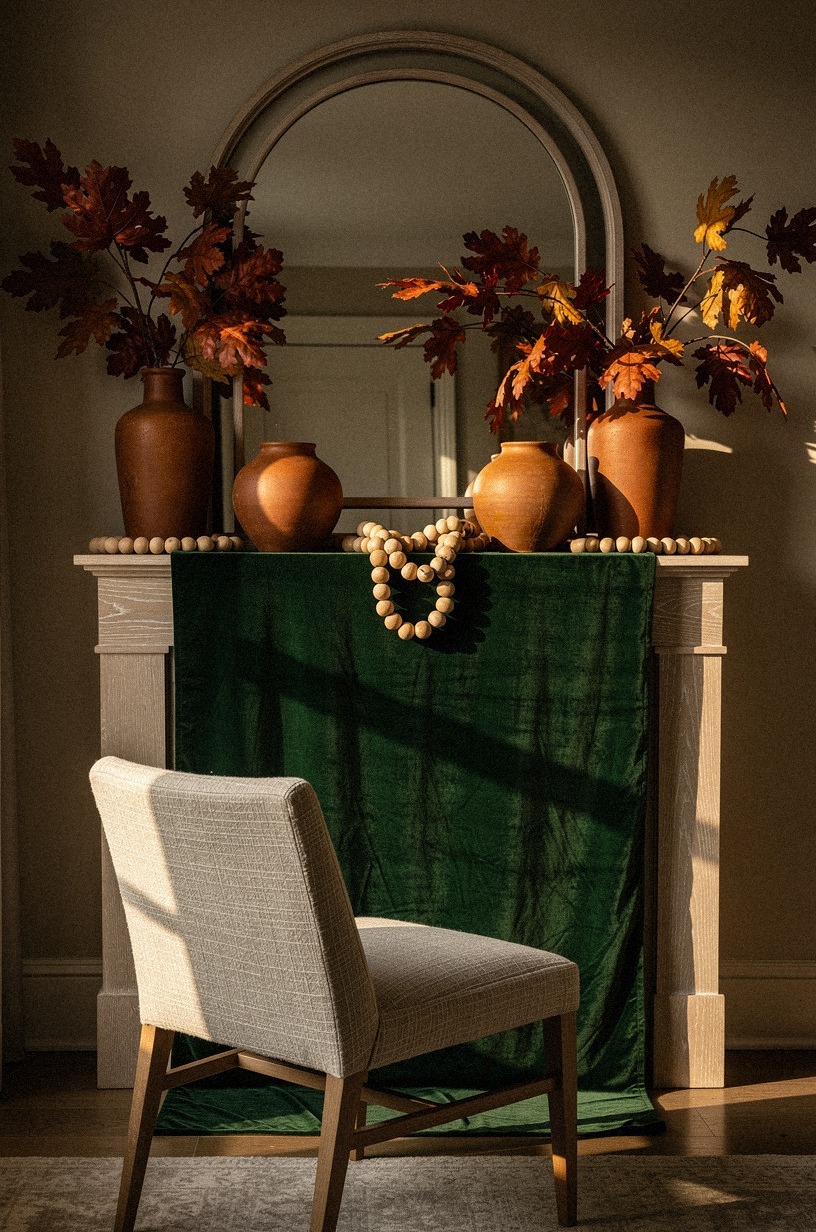 Ground layered mirrors with a velvet runner (The Base-Layer Luxury Move)