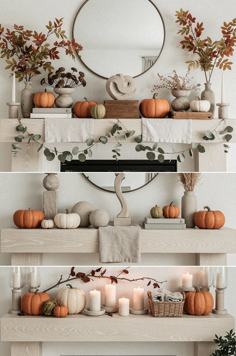 Cozy Fall Mantel Ideas With Pumpkins and Gourds Beyond Basic
