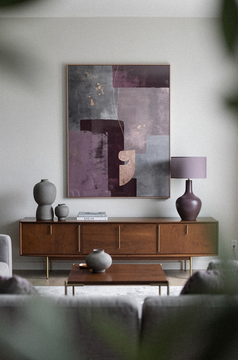 Why does one oversized print beat a gallery wall above a mantel?