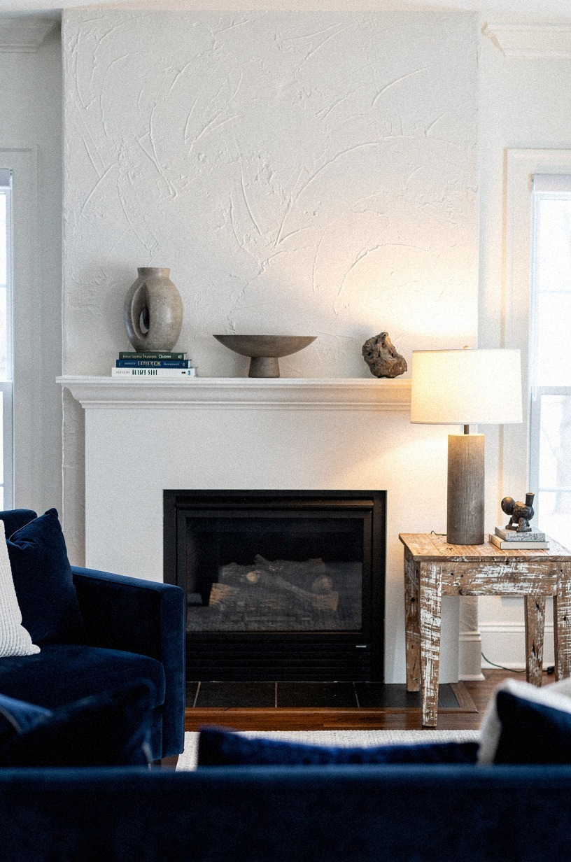 Moved the lamp closer to the fireplace