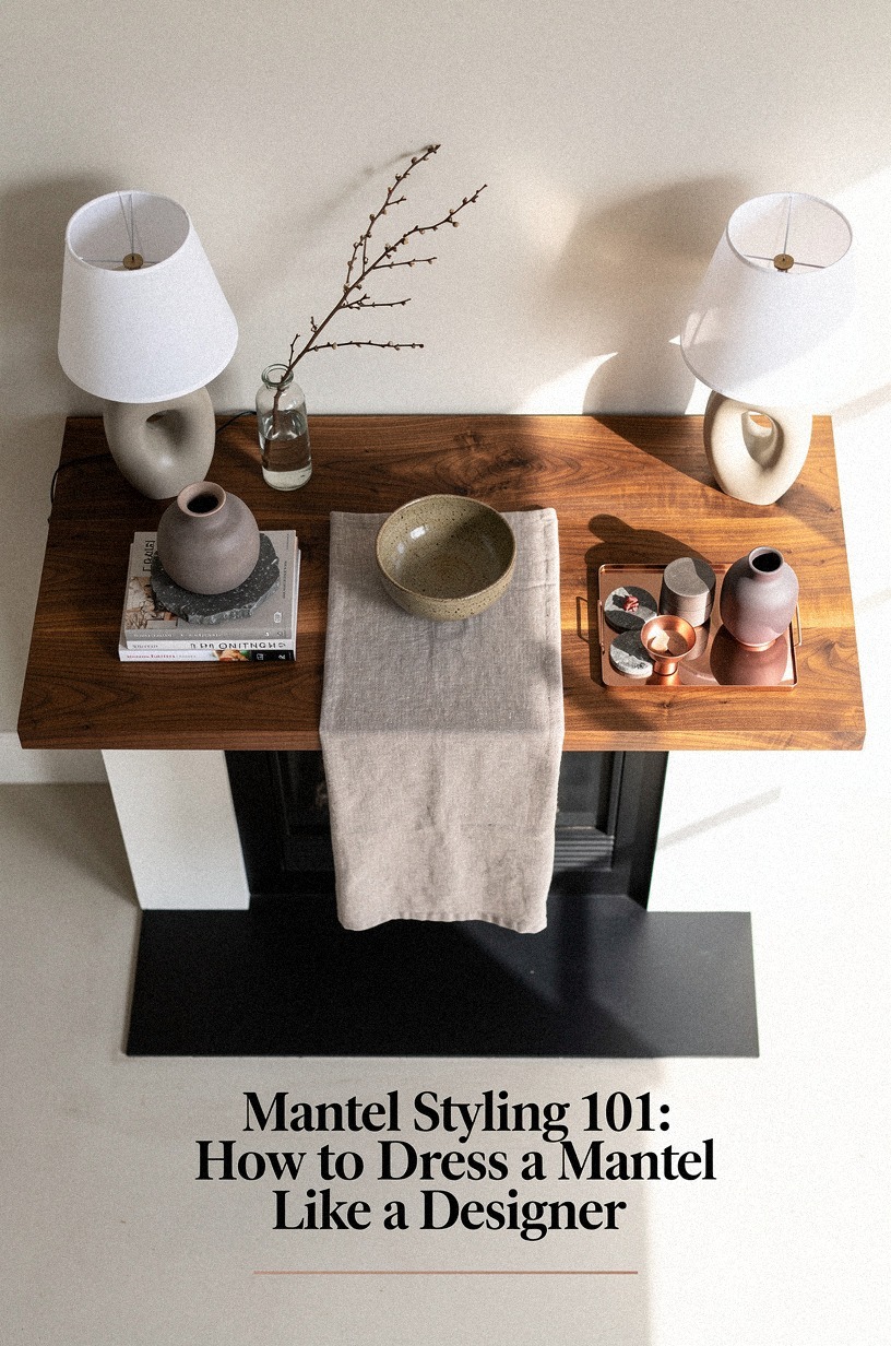Bookend the mantel with matching ceramic lamps