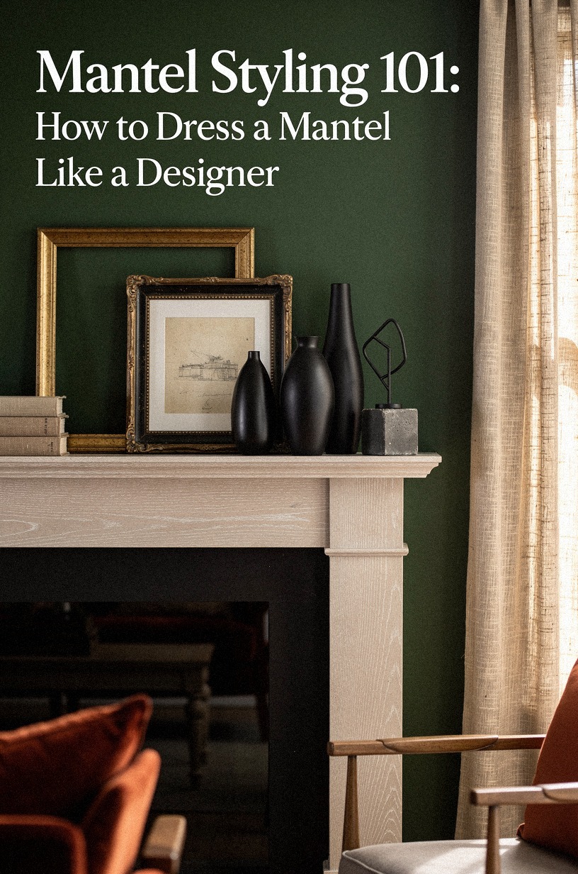 Pair antique frames with modern black vessels