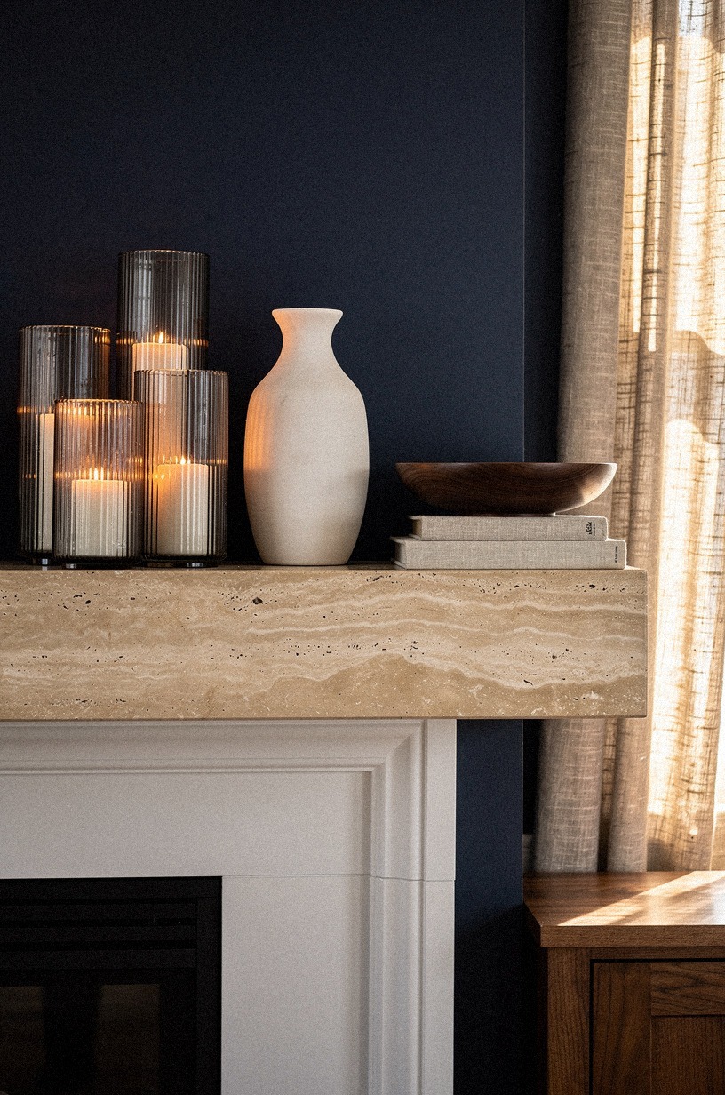 Cluster ribbed hurricanes along one mantel edge