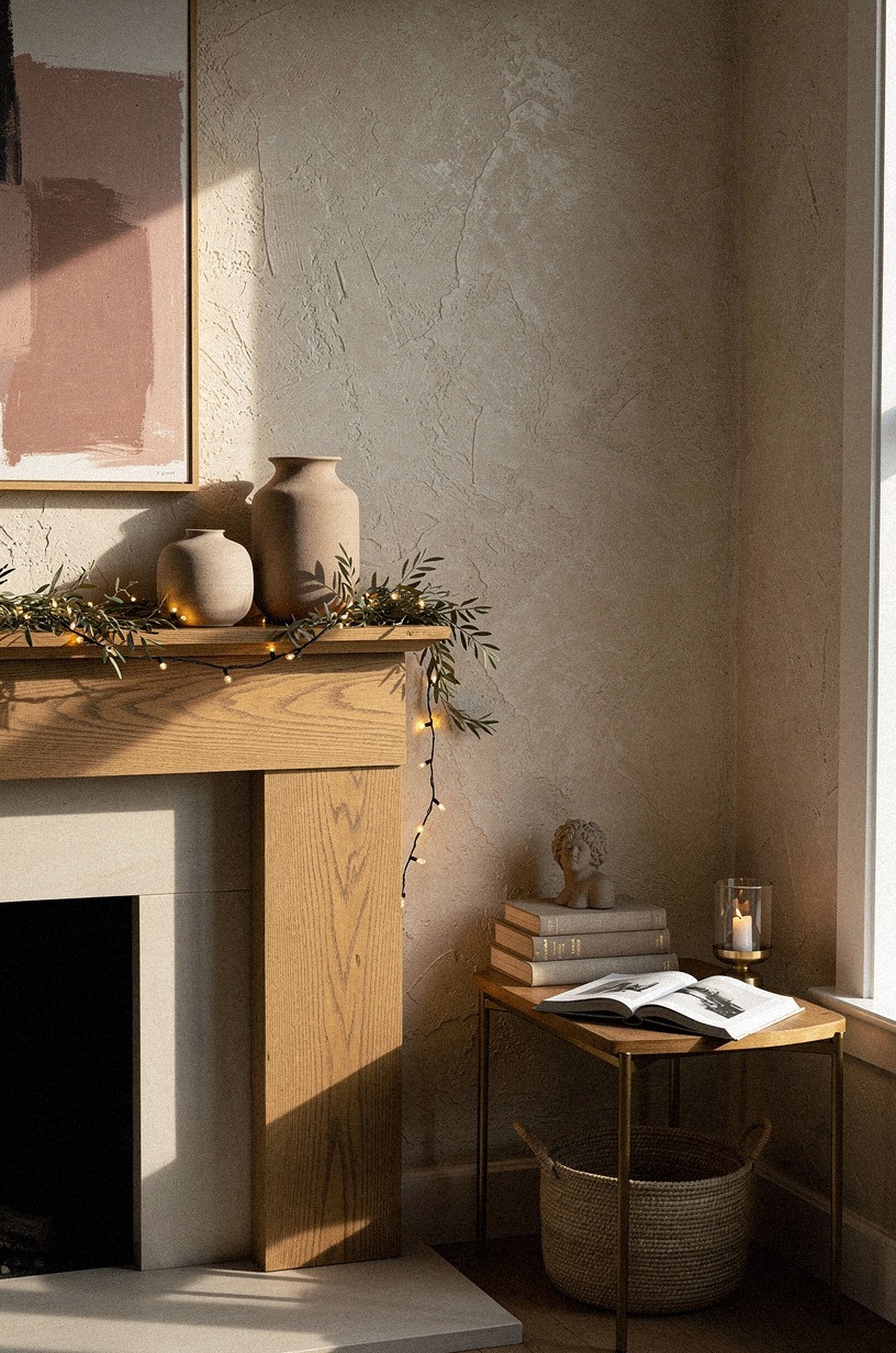Run warm micro lights through simple greenery (The Soft Glow Chain)