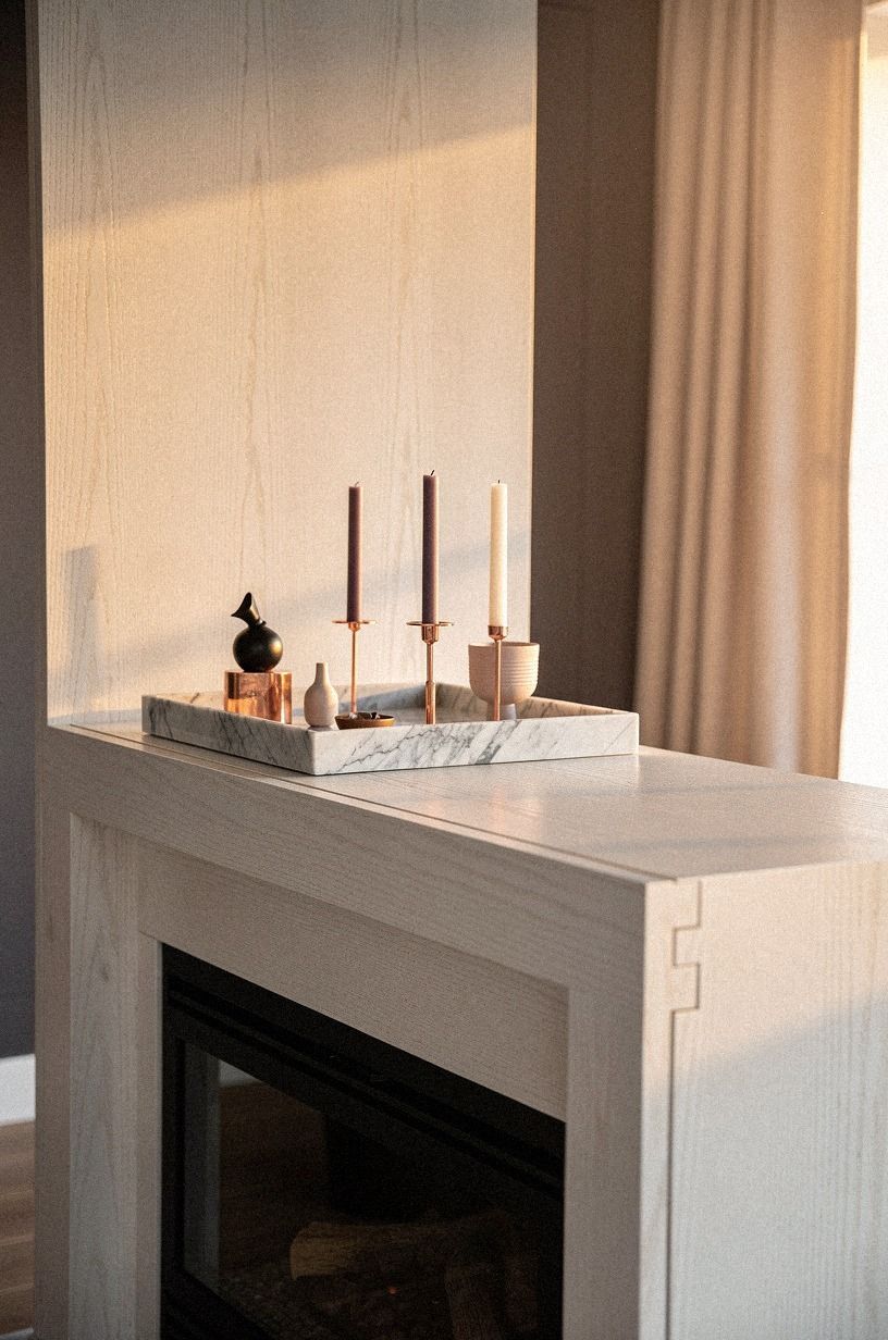 Style one tray with matches and tapers