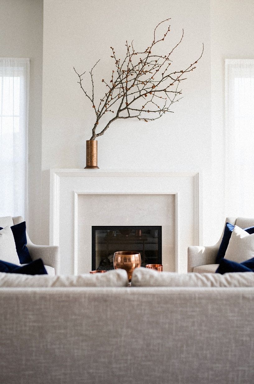 Float one branch arrangement toward the corner