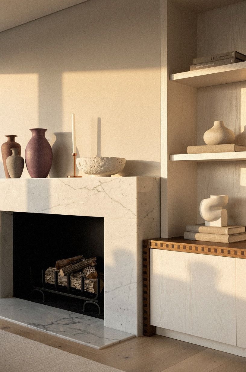 Ground the hearth with sleek log holders