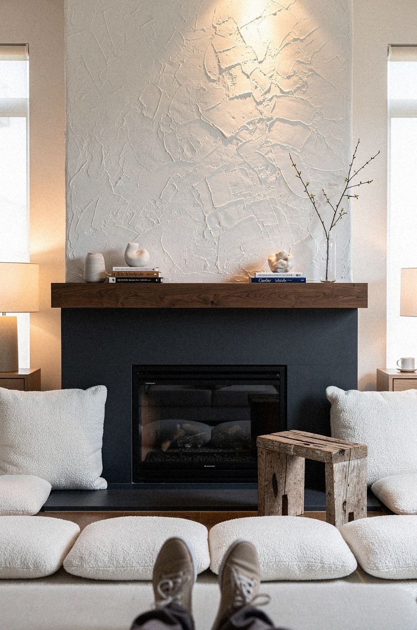 Soften the surround with boucle floor cushions