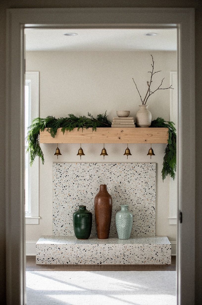 The Low Garland Rule: run cedar beneath brass bell clusters