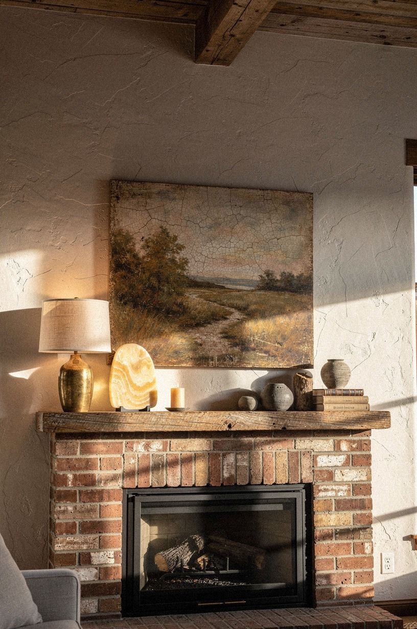 Anchor warm brick with an aged landscape