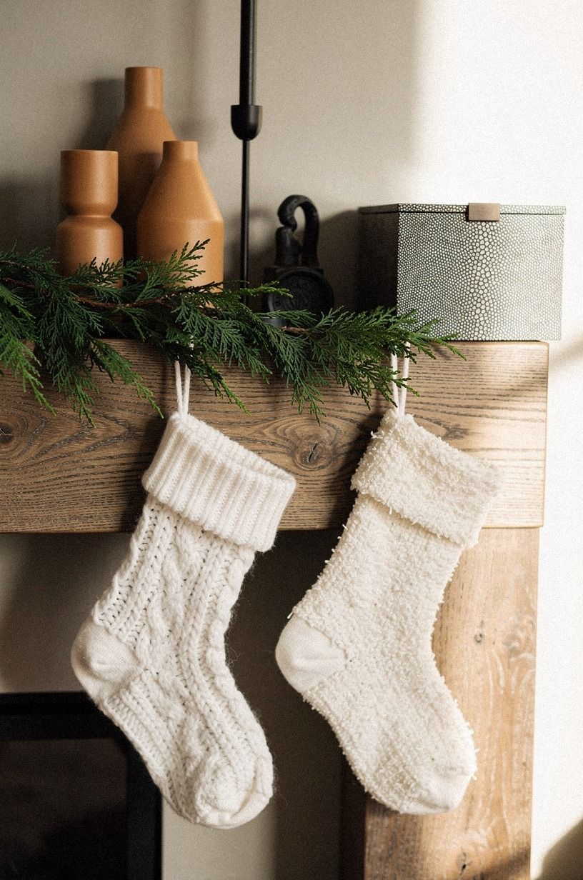 Drape cedar garland across the mantel lip