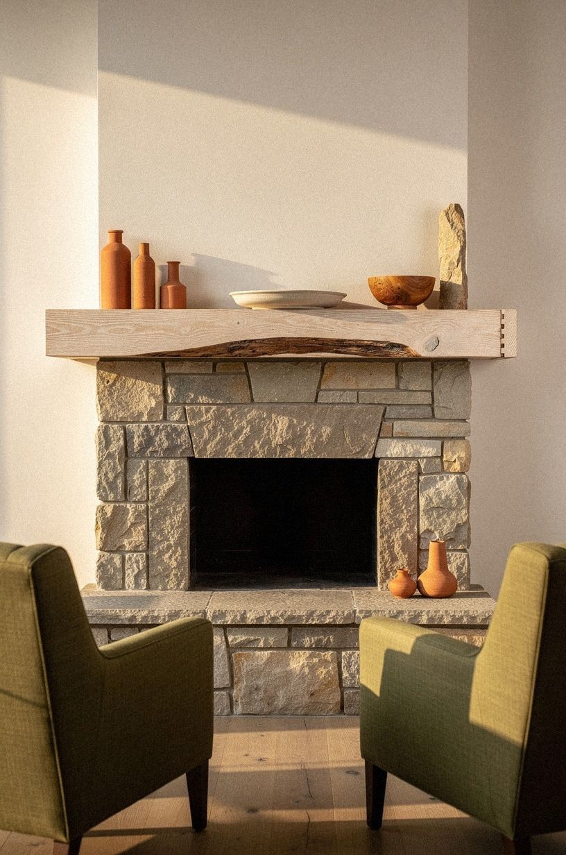 How to Style Reclaimed and Live-Edge Wood Mantels With Character