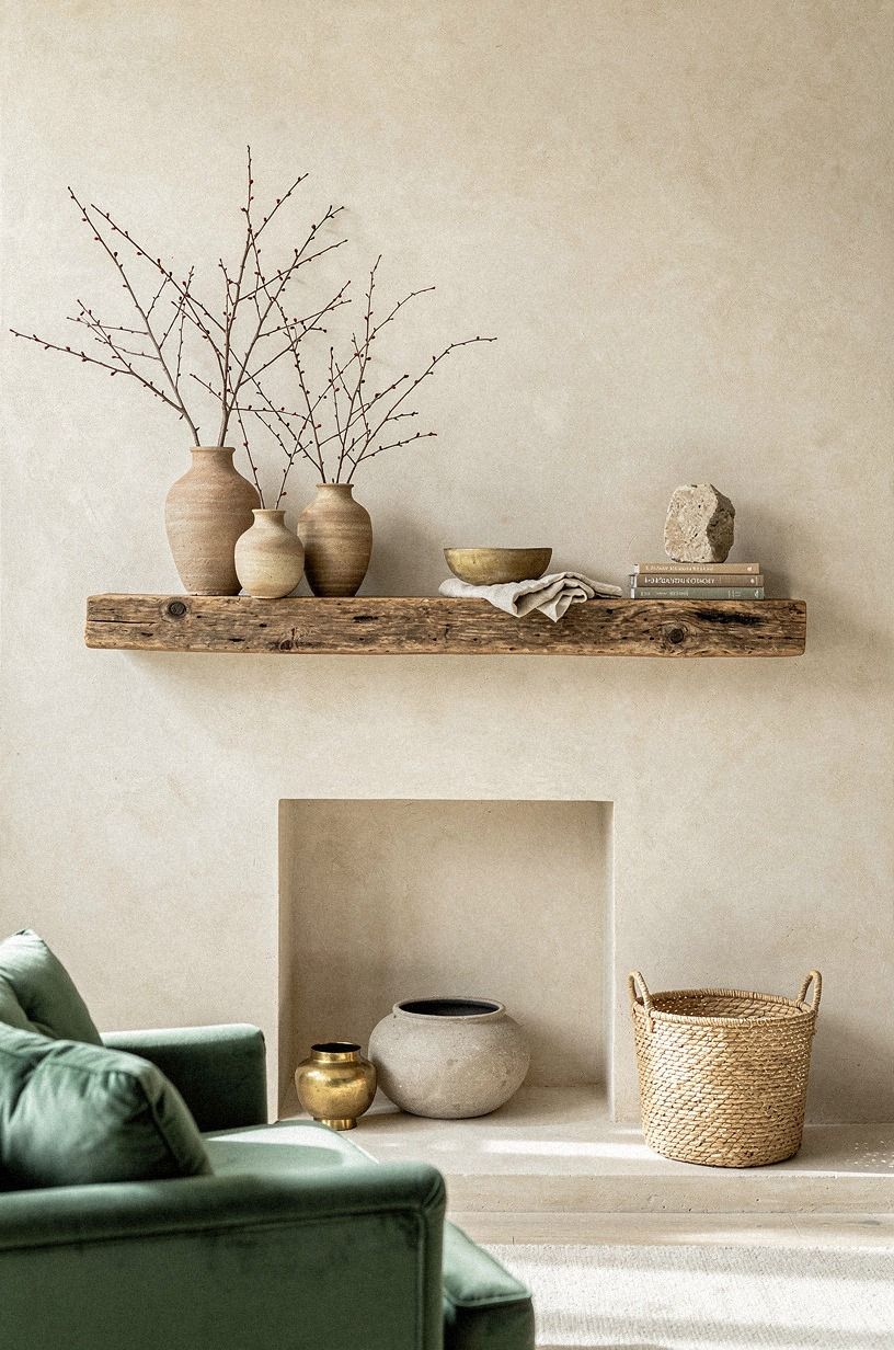 Build height with branch-filled earthenware vases